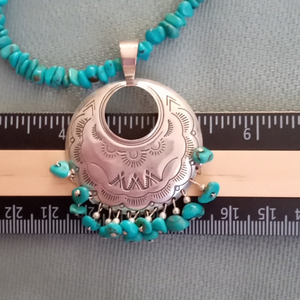 CAROLYN POLLACK STERLING SILVER AND TURQUOISE NECKLACE - Picture 4 of 11
